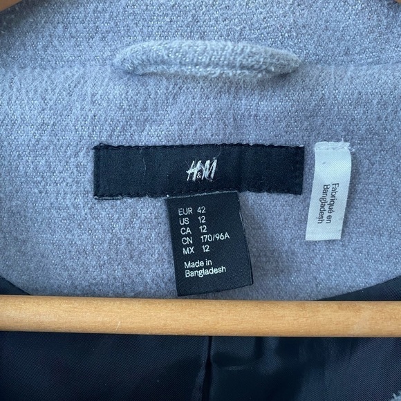 H&m Gray Pea Coat - Picture 7 of 8